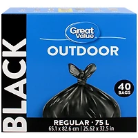 Great Value Regular Outdoor Garbage Bags, 65.1 x 82.6 cm