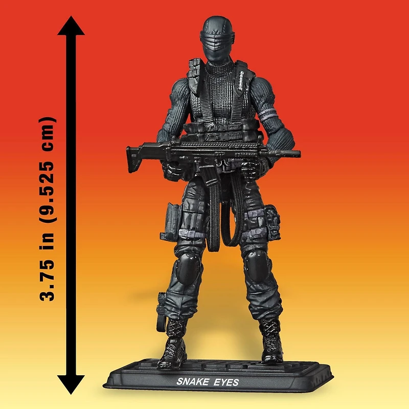 G.I. Joe Retro Collection Snake Eyes Toy 3.75-Inch-Scale Collectible Action Figure with Multiple Accessories, Toys for Kids Ages 4 and Up