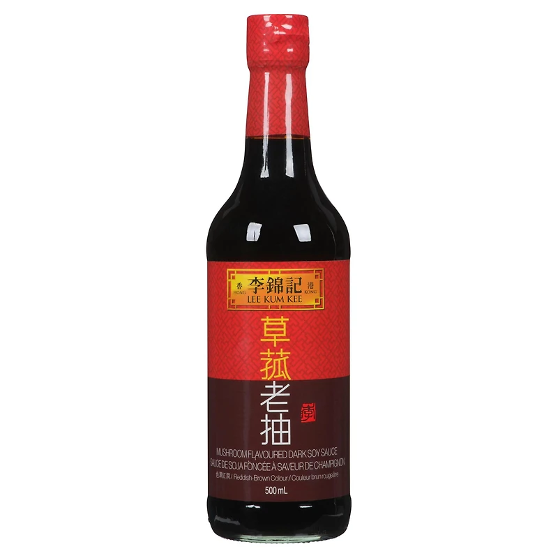 Lee Kum Kee Mushroom Flavored Dark Soy Sauce, 16.9 fl oz, Lee Kum Kee Mushroom Flavored Dark Soy Sauce, 16.9 fl oz