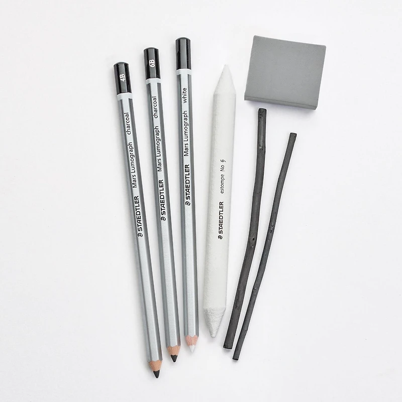 Ensemble de dessin au fusain Staedtler Mars Lumograph, 7 pièces 7 pièces