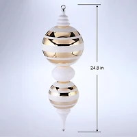 Holiday Time 24-inch Jumbo Shatterproof Finial Christmas Ornament, Gold/White