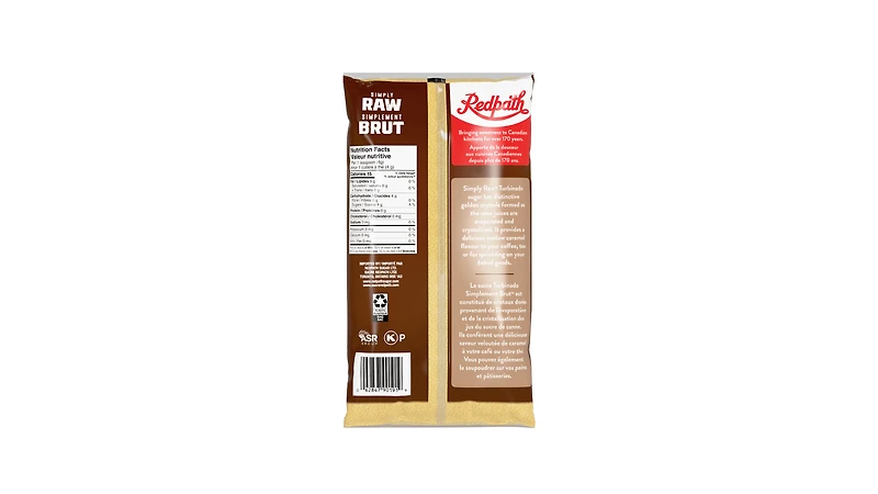 Redpath Simplement Brut Sucre jaune doré fluide 1KG