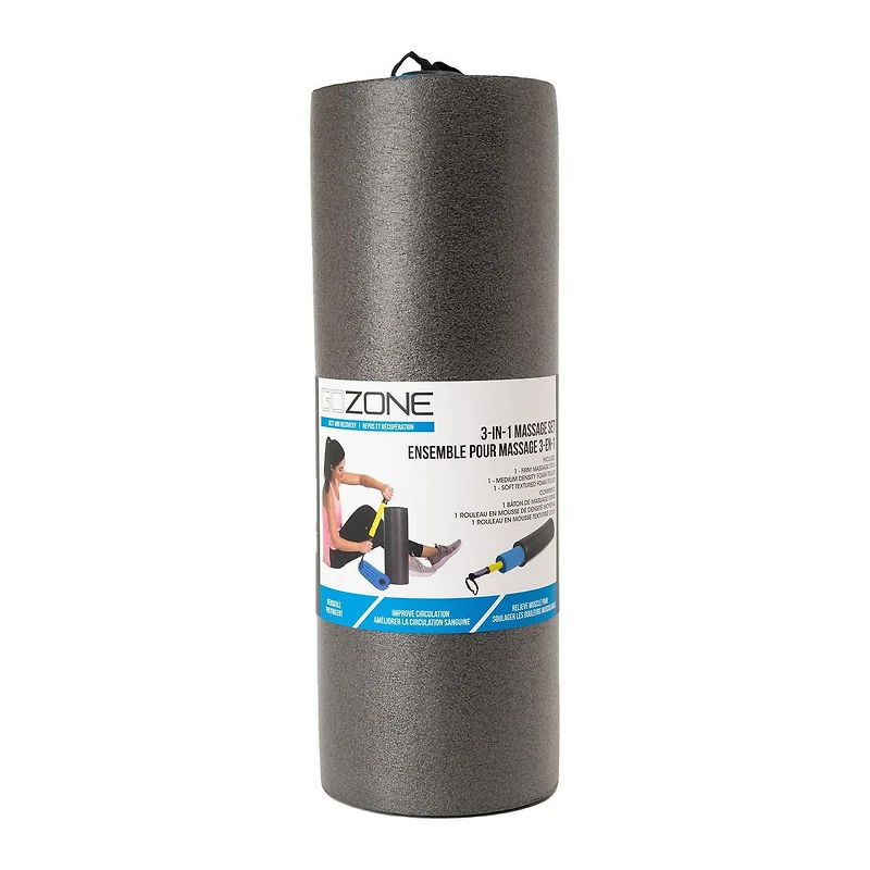 GoZone 3-in-1 Body Roller – Black/Blue/Yellow