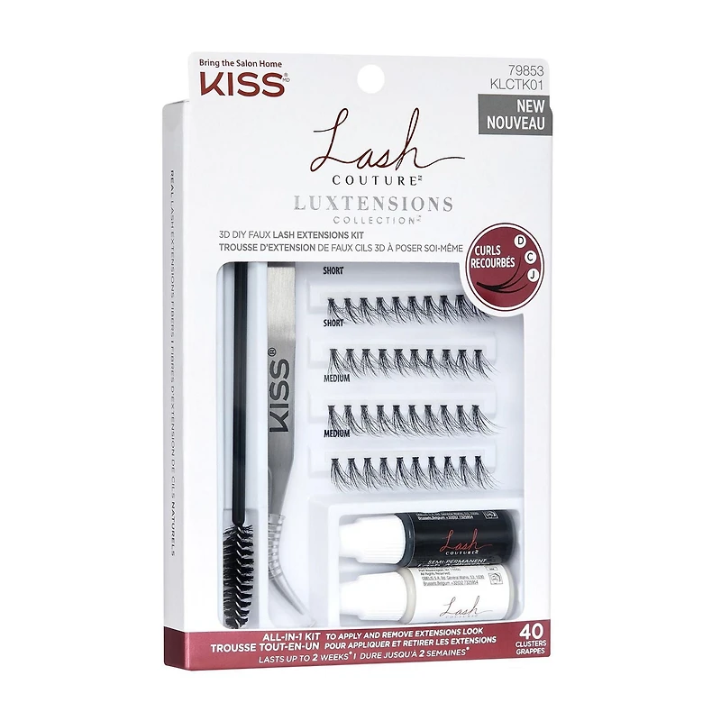 KISS Lash Couture Luxtension Collection - Kit - 40 Clusters, All-in-1 kit.