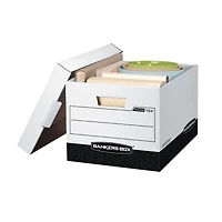 Bankers Box® R-Kive® - Letter/Legal Storage Box, White/Black, 2 pack