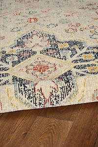 Tapis d'appoint Grand Zéro Rollins ivoire & marine de 2 pi x 3 pi