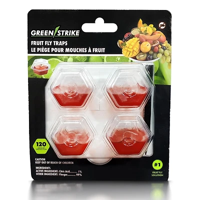 GREENSTRIKE® Piège à mouches des fruits prérempli - 4 Paquet