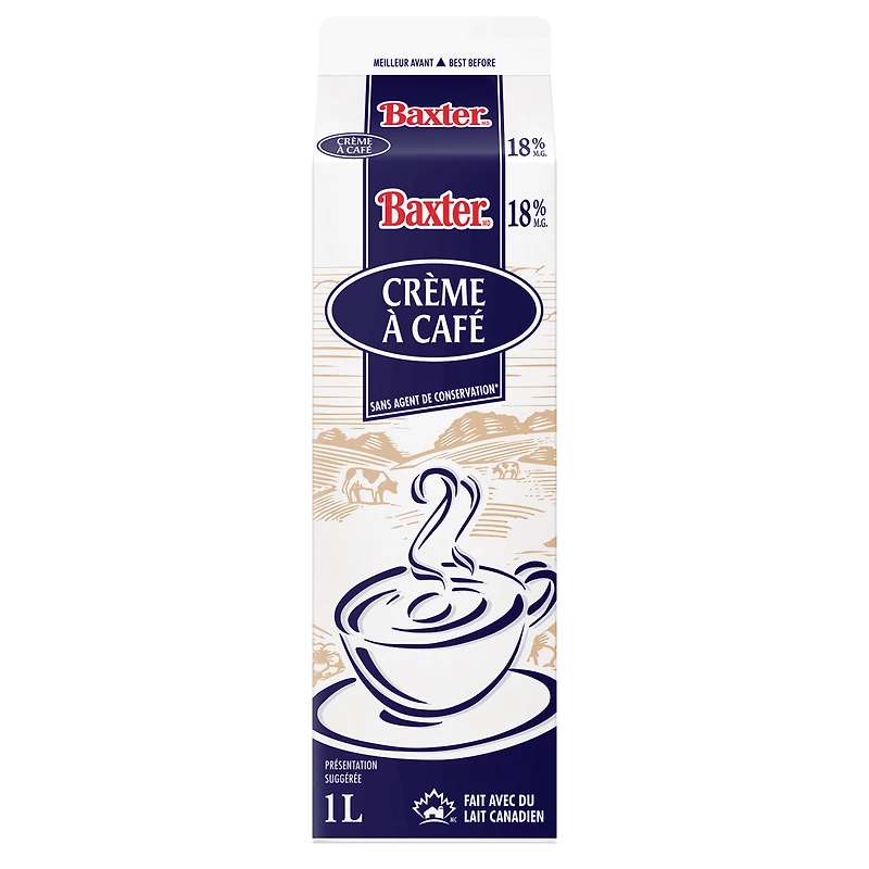 Baxter 18% Coffee Cream, 1L