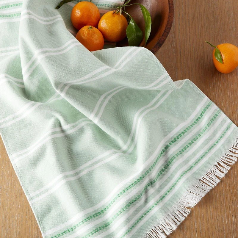 Ensemble de serviettes de cuisine Home Trends Fringe Stripe, 16 x 26 po, 2 pièces
