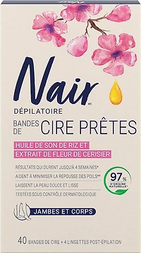 Nair Wax Ready Strips Legs And Body Hair Remover, 40 Strips