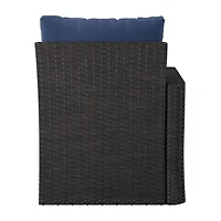 CorLiving Brisbane Rust-Resistant Wicker Left Arm Outdoor Patio Sectional Piece with Cushions