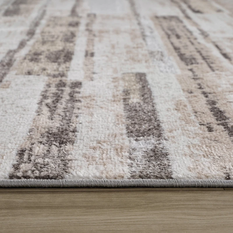 Rug Branch Cadence Abstract Indoor Area Rug, Beige Brown, Modern - Living Room, Bedroom, Dining Room, and Kitchen
