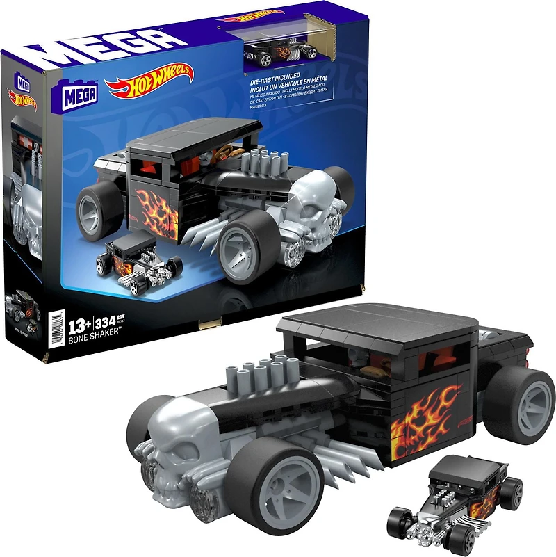 MEGA Hot Wheels Bone Shaker Vehicle Building Toy Kit (334 Pieces) for Collectors, Ages 13+