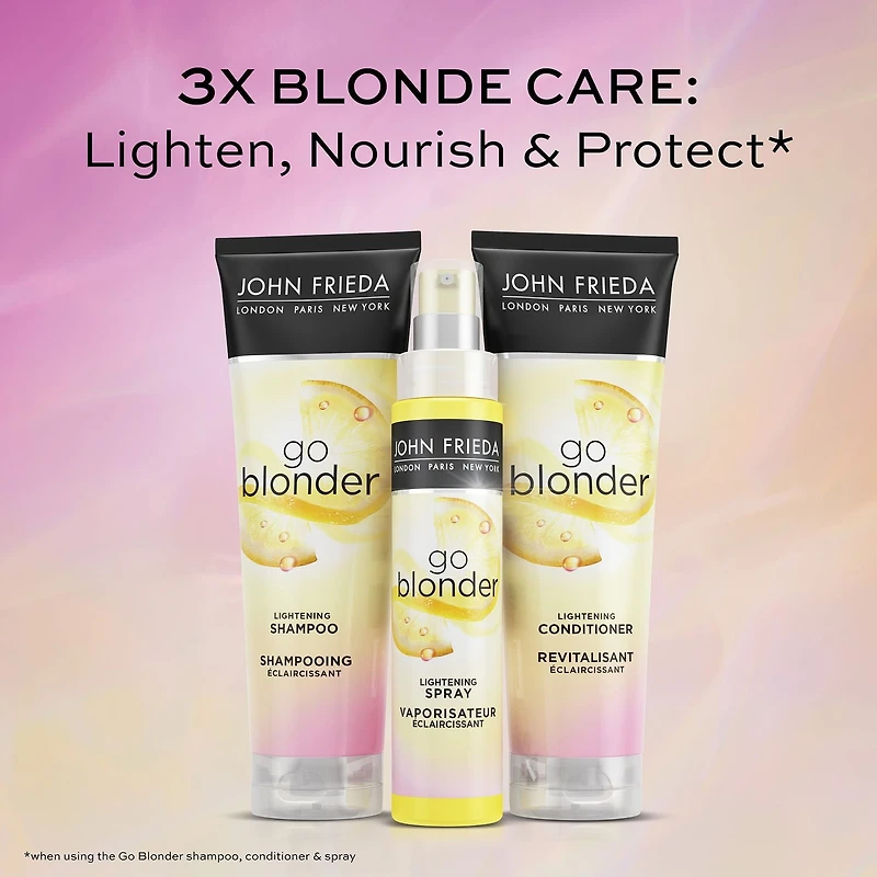 John Frieda Go Blonder Lightening Conditioner for Moisture Restoring and Strengthening Blonde Hair, Lightening Conditioner | 250mL