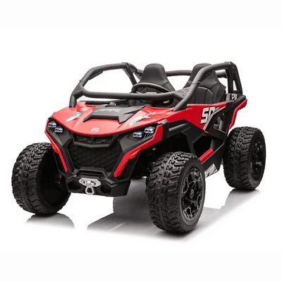 KidsVIP 24V Power MX 2-Seater 4X4 Off-Road Ride-On UTV for Kids W/ Rubber Wheels, Leather Seats, Music & RC