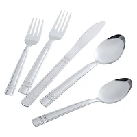 Mainstays 49 Piece Elena Adult Stainless Steel Flatware Set and Organizer Tray, Silver, Service for 8