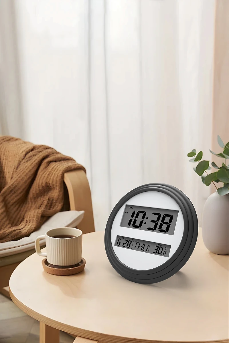 Home Trends Black Digital Wall Clock, HOME TRENDS PL BLACK DIGITAL CLOCK
