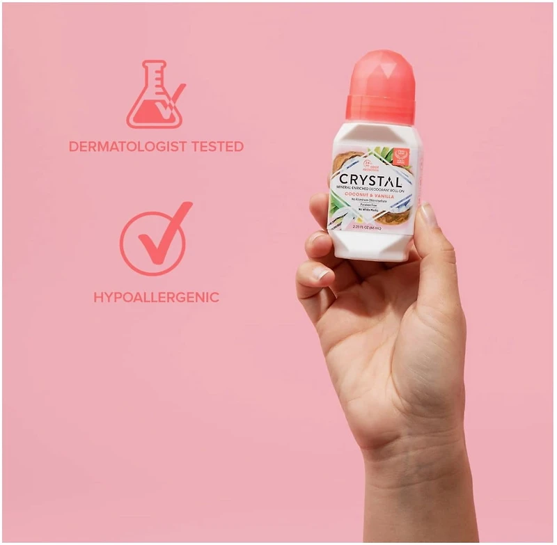 Crystal Déodorant roll-on Body - Noix de coco et vanille - 66 ml