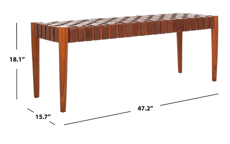 Safavieh Amalia Leather Bench