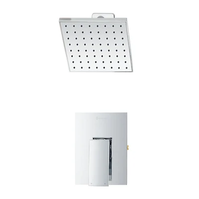 Square Pressure-balanced shower set. PEX connection 1/2-in chrome finish