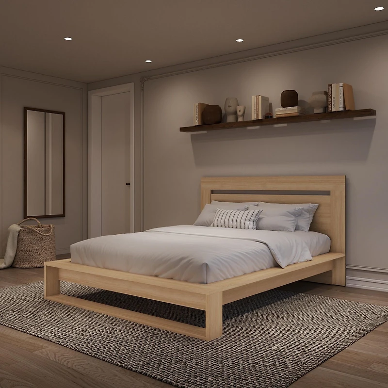 Morgan Queen Size Bedset with Headboard and Slatted Bedframe