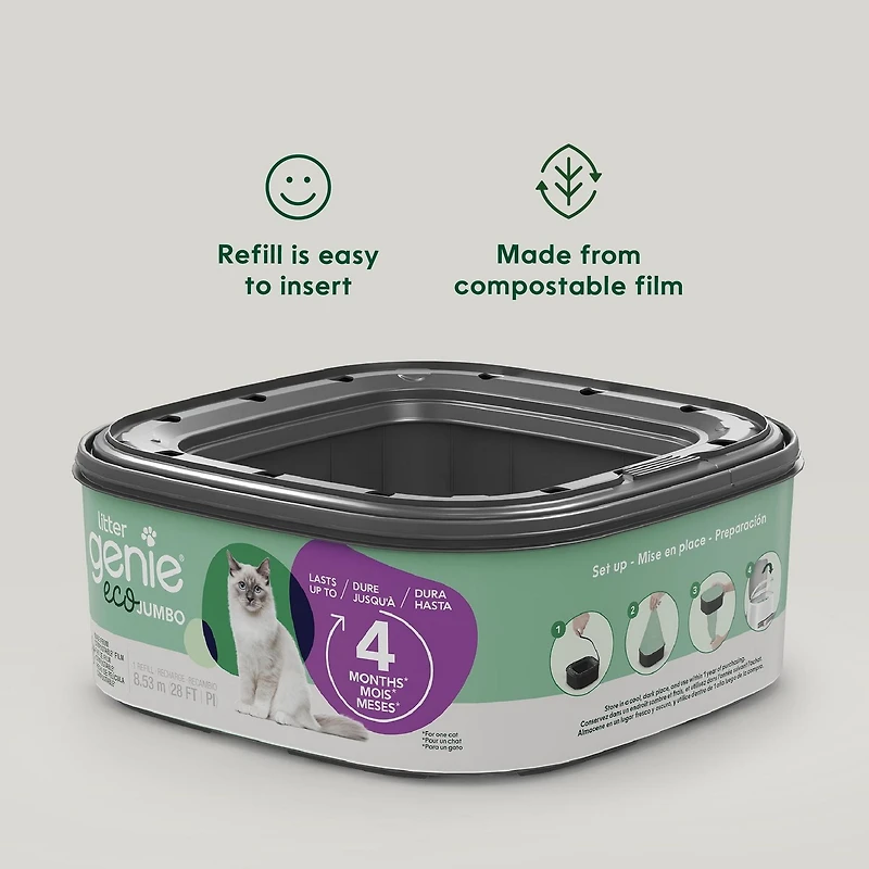 Recharge Litter Genie Eco Jumbo - 1 pk - Film compostable