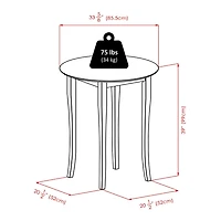 Table haute ronde Fiona 3 pièces avec 2 tabourets de bar à dossier en V de Winsome - 94385