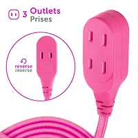 Globe Electric 9-ft Neon Pink Fabric Extension Cord