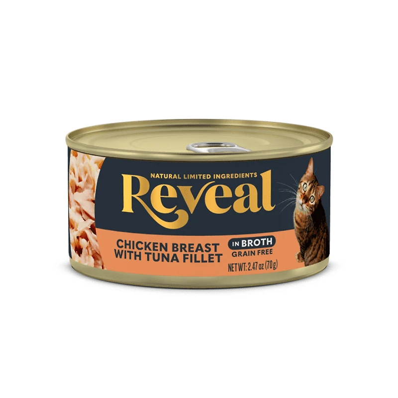 Reveal Natural Nourriture Humide pour Chats Sélection de Poulet en Bouillon Paquet de Variétés 8 Boîtes de 70 g