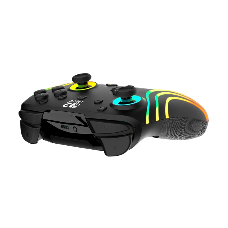 Turtle Beach Afterglow Wave Wireless RGB Gaming Controller (Black) - Officially Licensed for Nintendo Switch 2, Nintendo Switch - Customizable Lighting, TMR Sticks, RBG