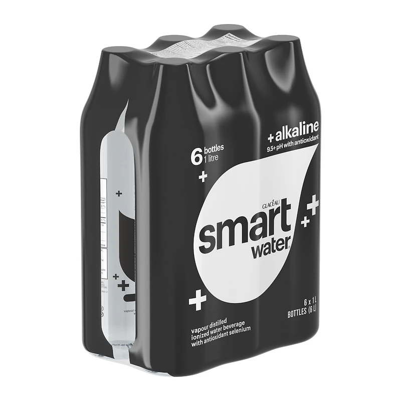 Glaceau Smartwater Bouteille Alcaline avec Antioxidant, 1 Liter, 6 Pack 1LT 6PK