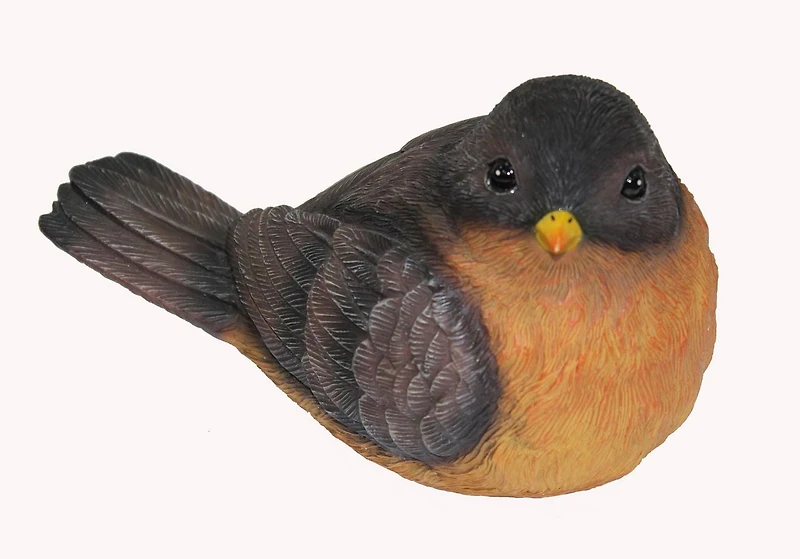 Mainstays Orange and Grey Fat Bird Statue