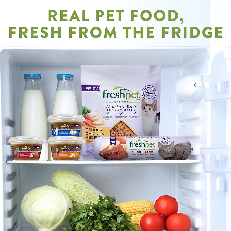 FRESHPET SELECT PLATS GRILLES RECETTE AU POULET ET BOEUF TENDRES POUR CHATS 454g