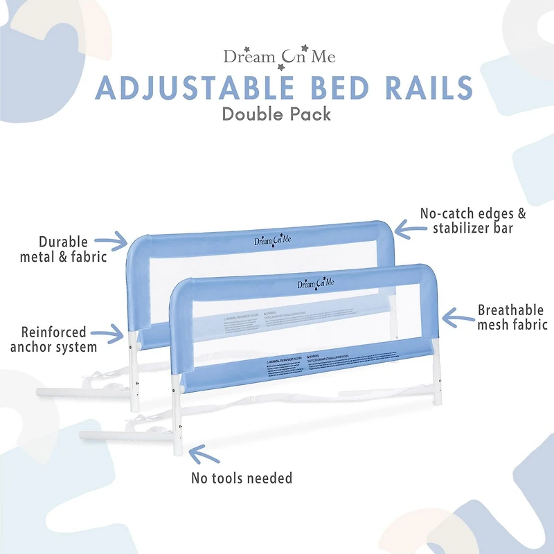 Dream On Me Adjustable Mesh Bedrail Double Pack, Model #443