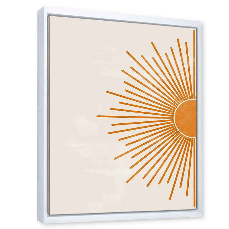 Designart Orange Sun Print I FLOAT FRAME WALL ART