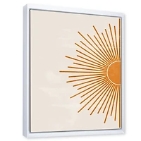 Designart Orange Sun Print I FLOAT FRAME WALL ART