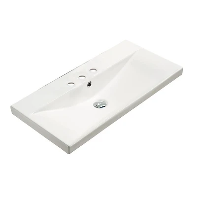 American Imaginations AI-29093 23,86 pouces W 15,51 pouces D Dessus en céramique de couleur blanche pour 3H4 po. Robinet