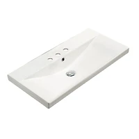 American Imaginations AI-29093 23,86 pouces W 15,51 pouces D Dessus en céramique de couleur blanche pour 3H4 po. Robinet