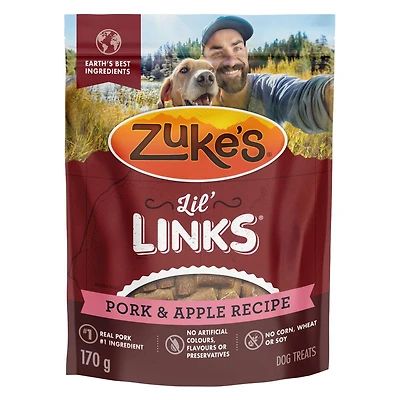 Zuke's Lil’ Links Sausage-Style Pork & Apple Recipe, Dog Treats, 170 g, 170 g