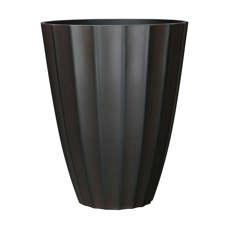 16" grand planteur cannelé, Bronze 16 po, Grand planteur cannelé