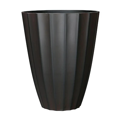 16" grand planteur cannelé, Bronze 16 po, Grand planteur cannelé