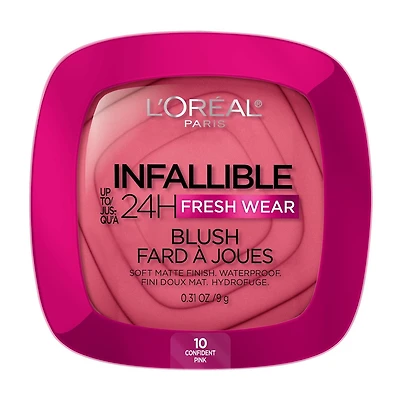L'Oréal Paris Infallible 24H Freshwear Blush, Waterproof Soft Matte Finish, 9g