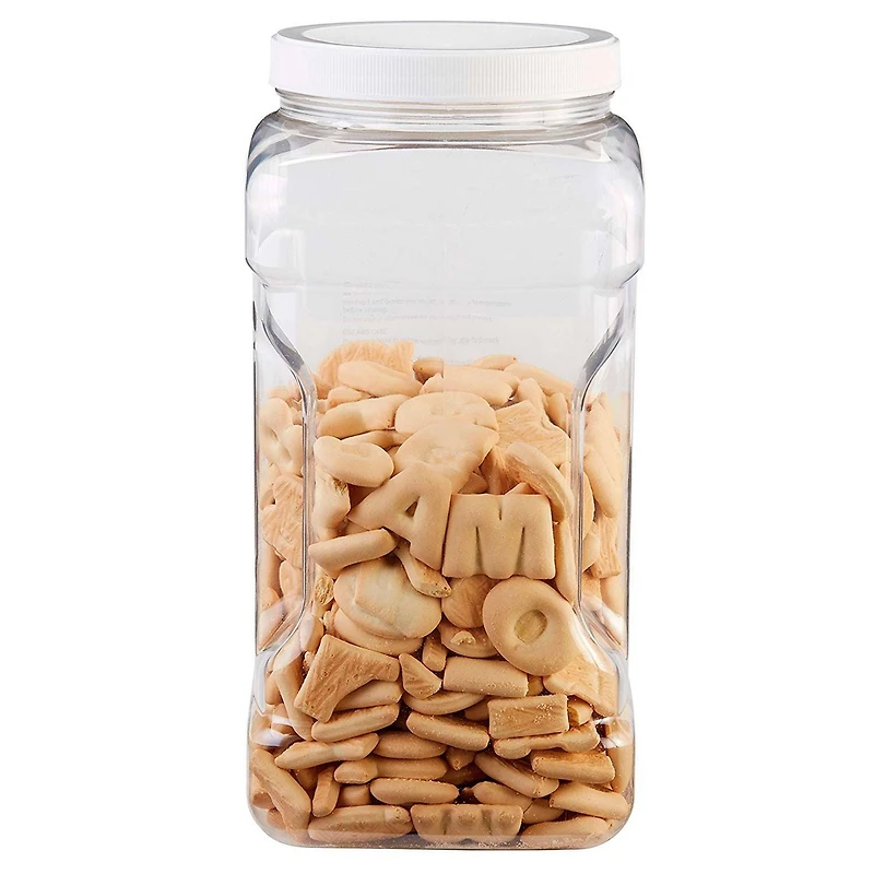 Rubbermaid Square Food Storage Jar, 3.8 Litre, White, 3.8 L