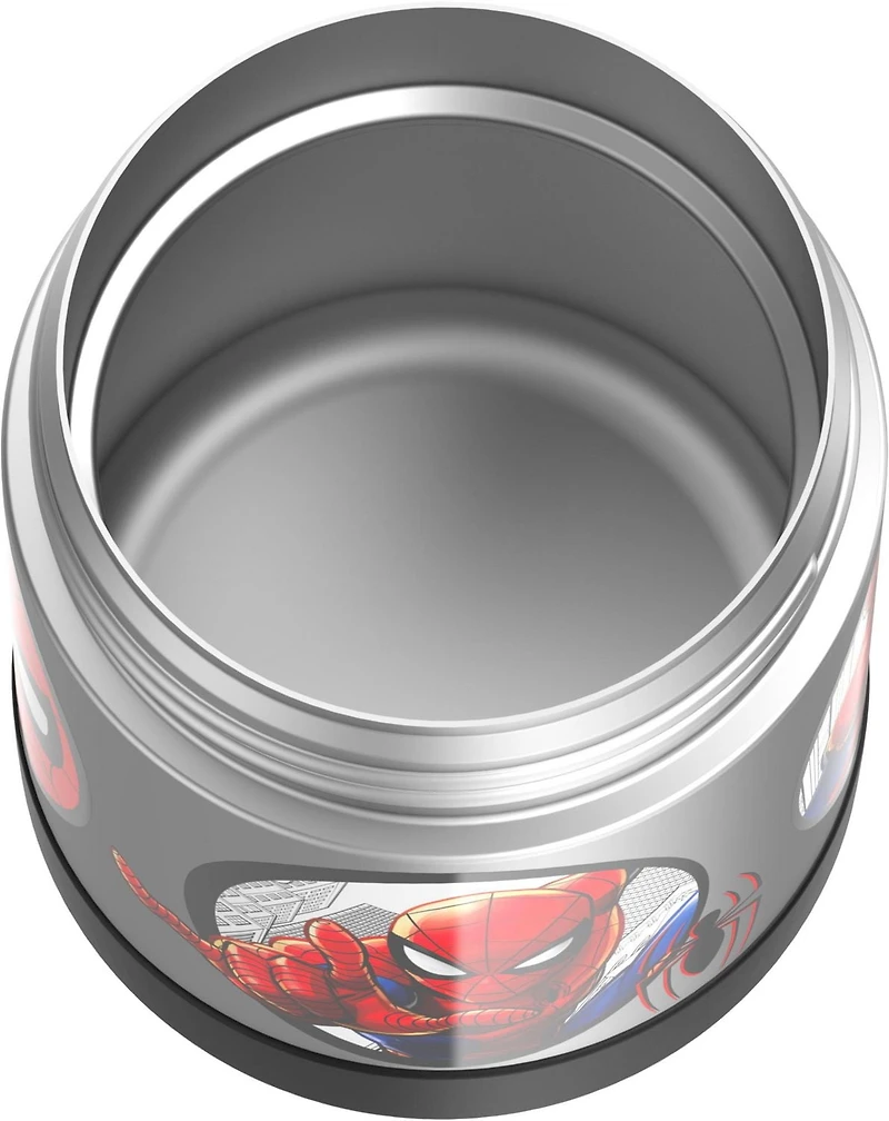 Thermos Kids Pot à nourriture FUNtainer isolé sous vide en acier inoxydable, 295 ml, Spiderman Noir, F30021SP