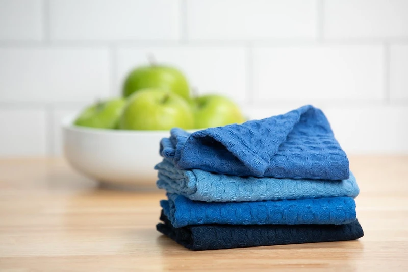 Mainstays 4 Pieces, Waffle Dishcloths, Navy Blue, 4 PACK WAFFLE DISH CLOTH - BLUE