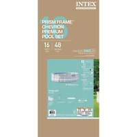 Intex 16Ft X 48In Chevron Prism Frame Premium Pool Set, Age: 6+