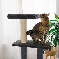 Hut Hideout - Deluxe 3-Level Cat Tree (Grey)