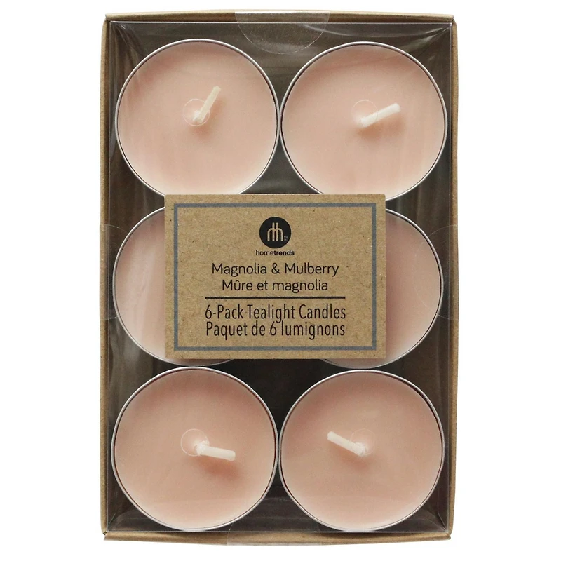 Hometrends Paquet de 6 lumignons parfumée Mûre et magnolia