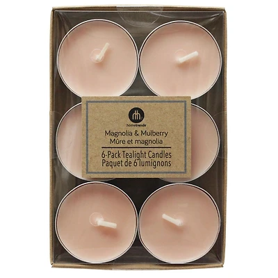 Hometrends Paquet de 6 lumignons parfumée Mûre et magnolia