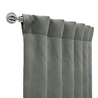 Loft Living Girona Room Darkening Dual Header Single Curtain Panel 52 x 63 in Charcoal